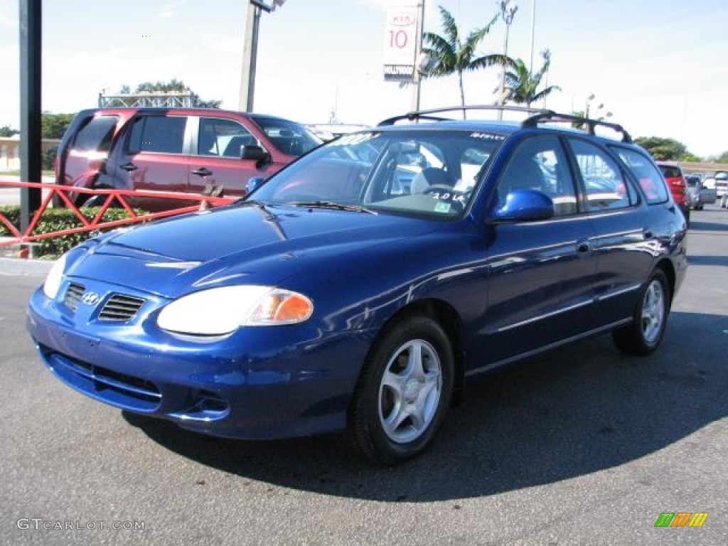 2000 Elantra GLS Wagon - Cobalt Blue Pearl / Gray photo #5