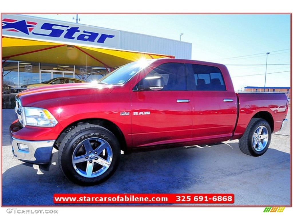 2009 Ram 1500 Lone Star Edition Crew Cab - Inferno Red Crystal Pearl / Light Pebble Beige/Bark Brown photo #1