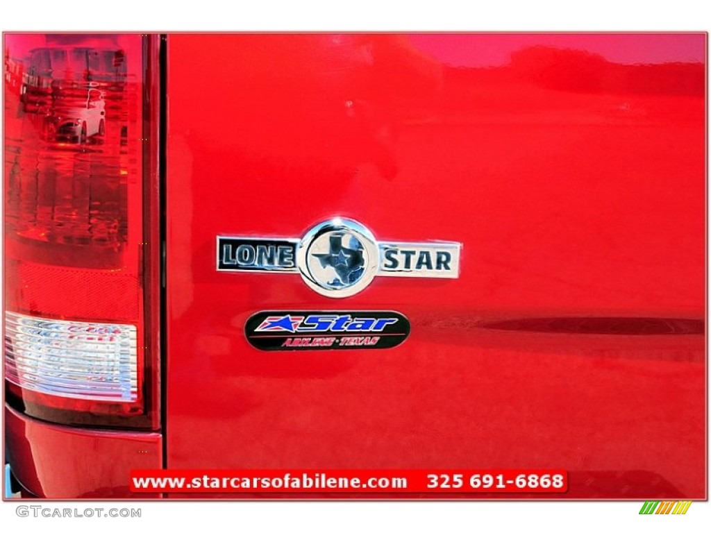 2009 Ram 1500 Lone Star Edition Crew Cab - Inferno Red Crystal Pearl / Light Pebble Beige/Bark Brown photo #4