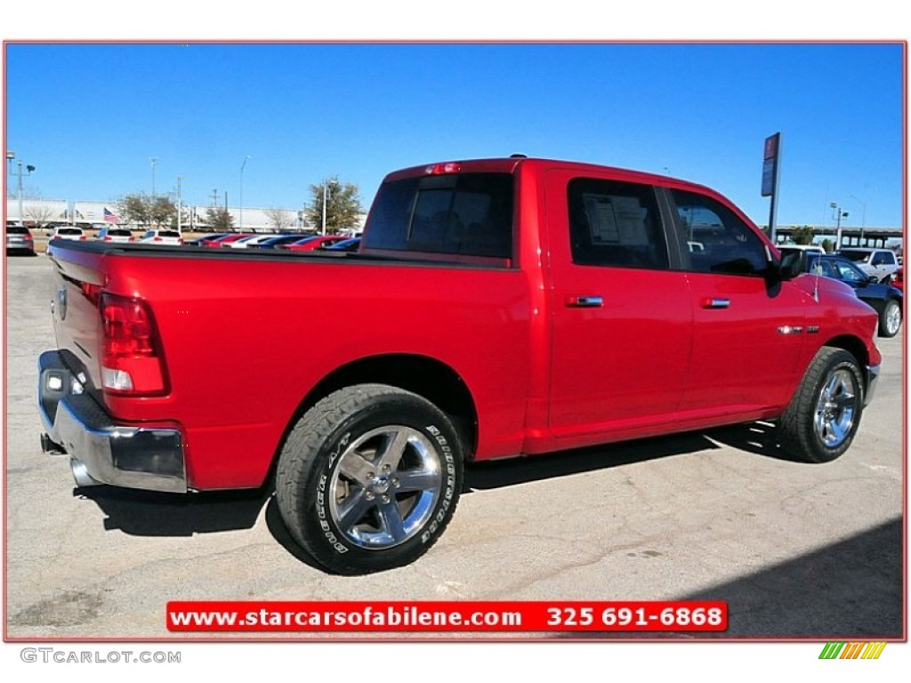 2009 Ram 1500 Lone Star Edition Crew Cab - Inferno Red Crystal Pearl / Light Pebble Beige/Bark Brown photo #7