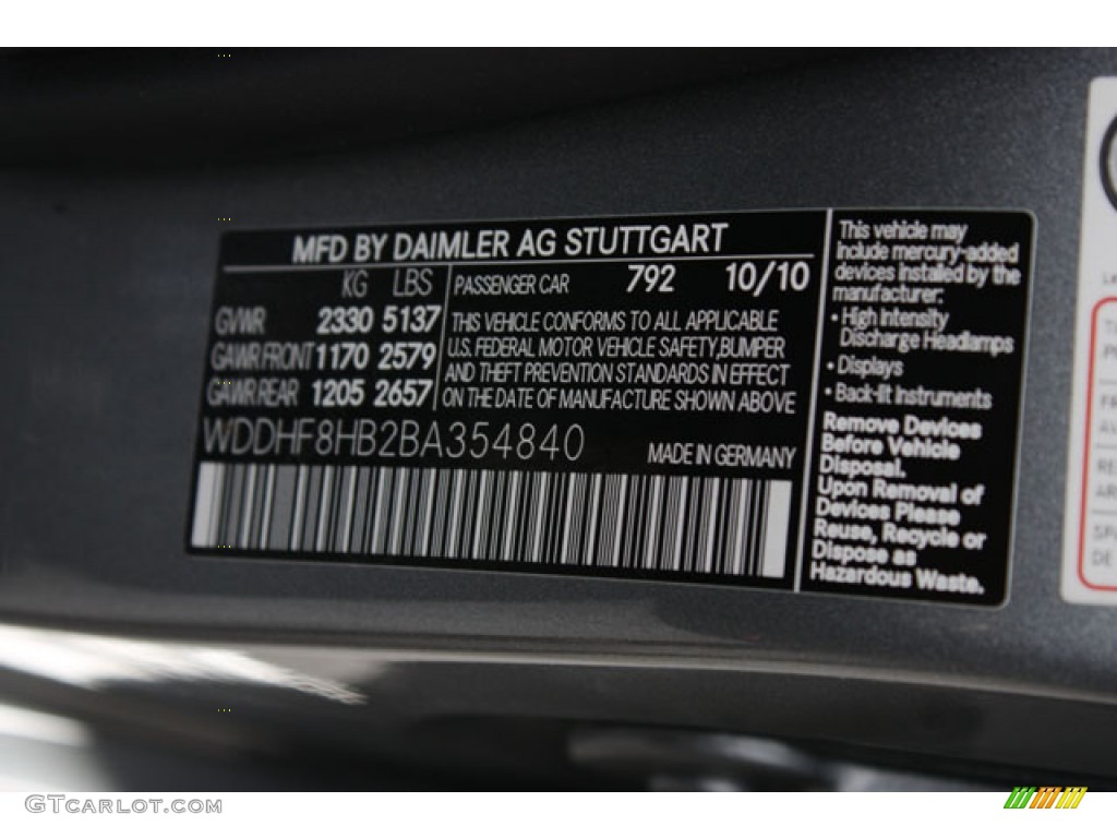 2011 E Color Code 792 for Palladium Silver Metallic Photo #59276103