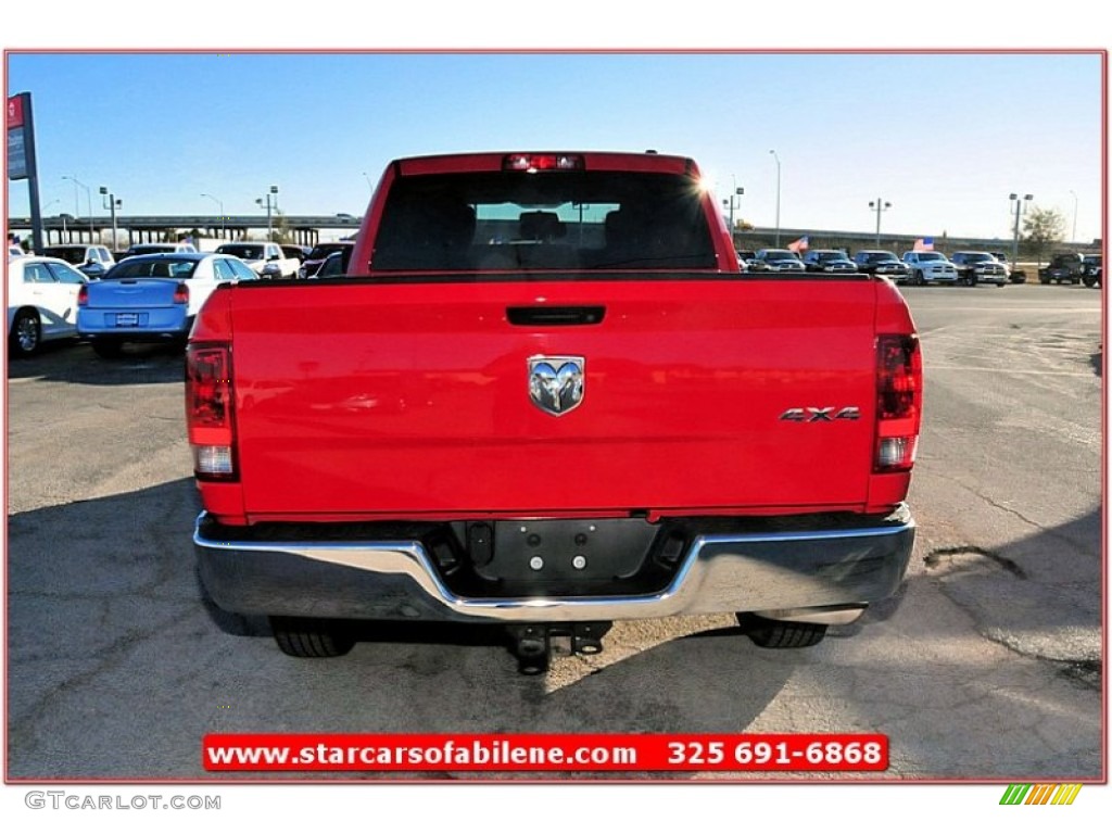 2011 Ram 1500 ST Quad Cab 4x4 - Flame Red / Dark Slate Gray/Medium Graystone photo #4