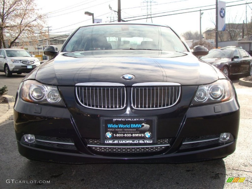 2007 3 Series 335xi Sedan - Black Sapphire Metallic / Black photo #2