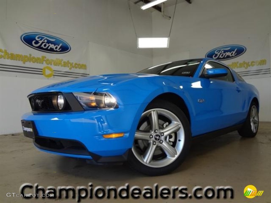 2012 Mustang GT Premium Coupe - Grabber Blue / Charcoal Black photo #1