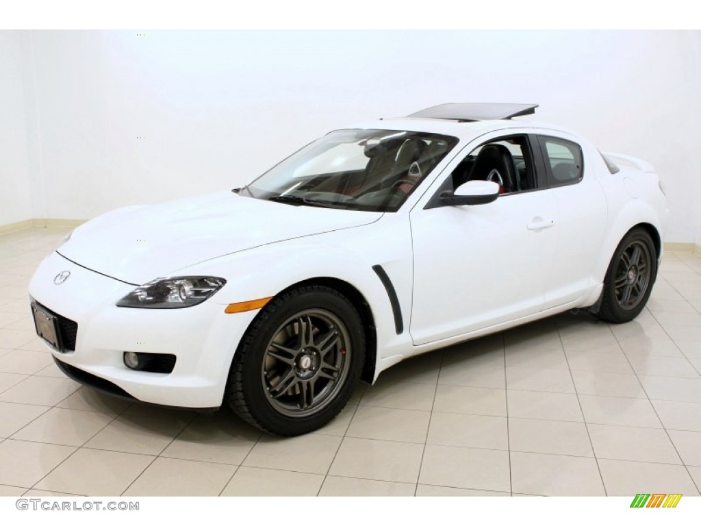 2005 RX-8 Sport - Whitewater Pearl / Black/Red photo #3