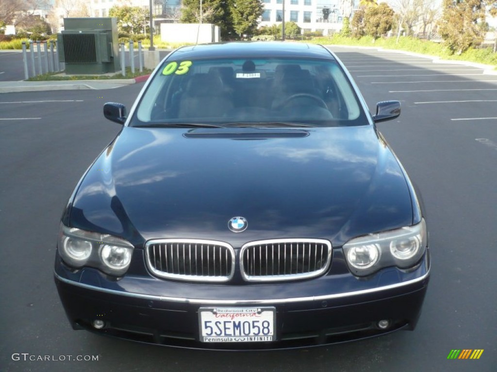 2003 7 Series 745Li Sedan - Orient Blue Metallic / Black/Black photo #2