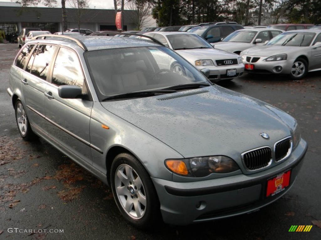 2002 3 Series 325i Wagon - Grey Green Metallic / Tan photo #2