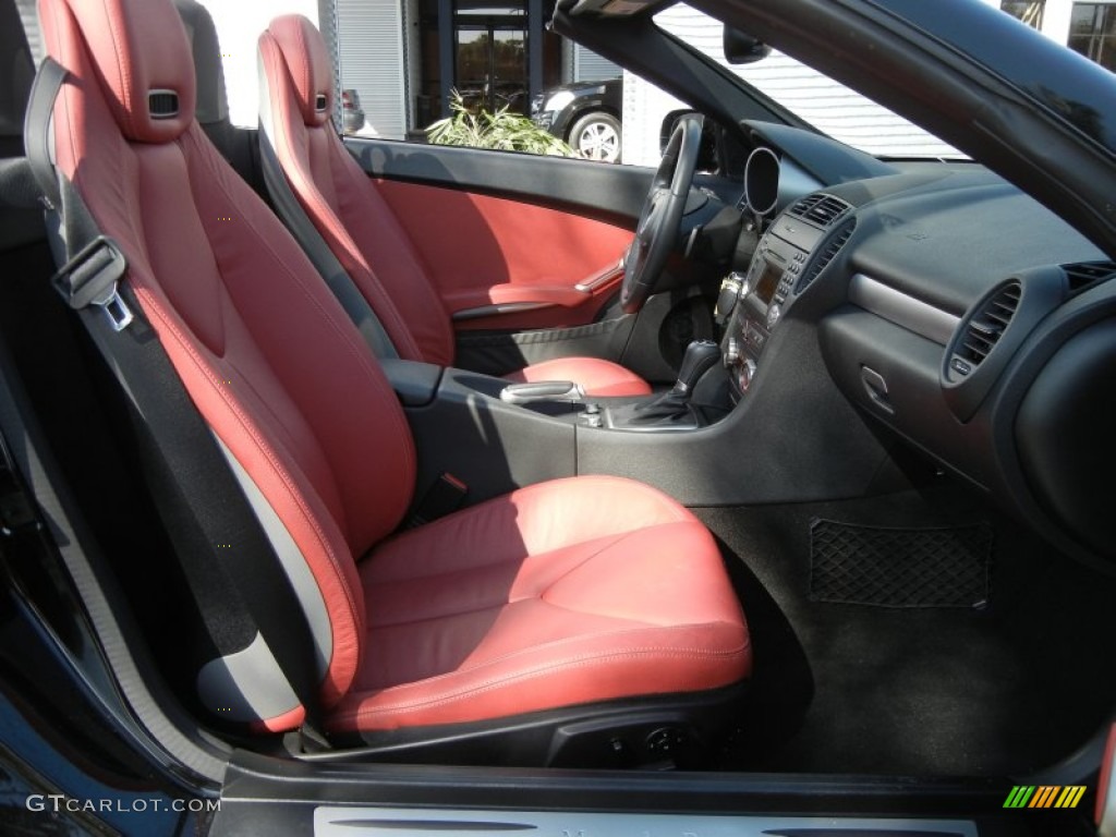 Black/Red Interior 2009 Mercedes-Benz SLK 350 Roadster Photo #59286192