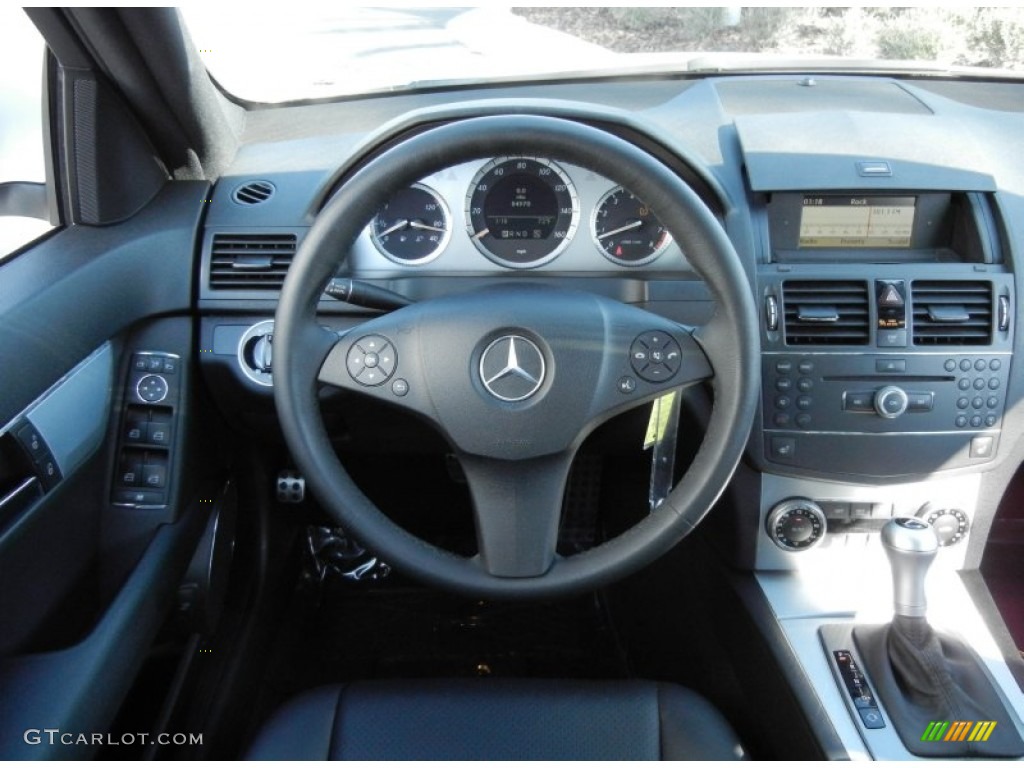 2008 Mercedes-Benz C 300 Sport Black Steering Wheel Photo #59286504