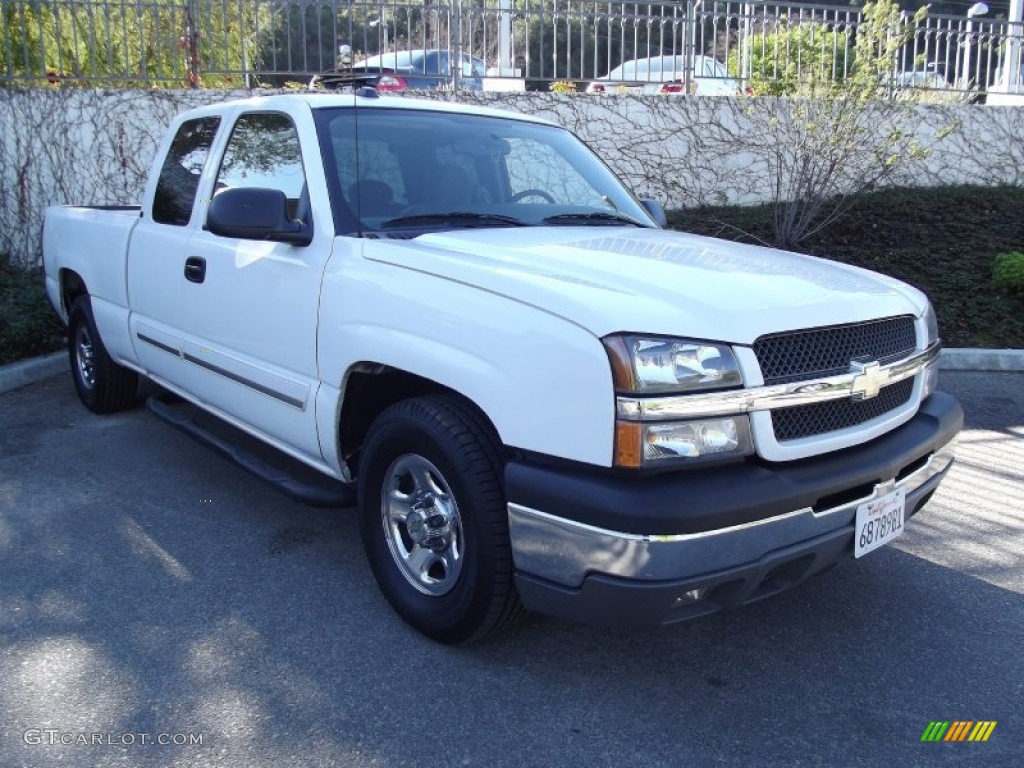 2004 Silverado 1500 LS Extended Cab - Summit White / Dark Charcoal photo #1