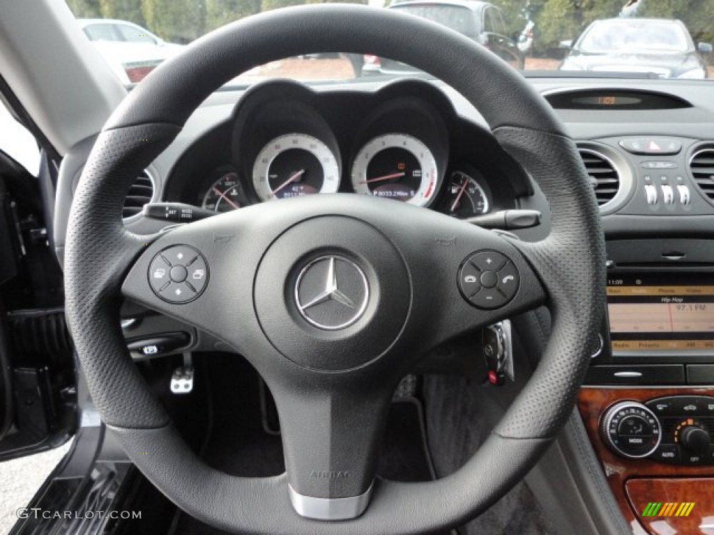 2009 Mercedes-Benz SL 550 Roadster Black Steering Wheel Photo #59300699