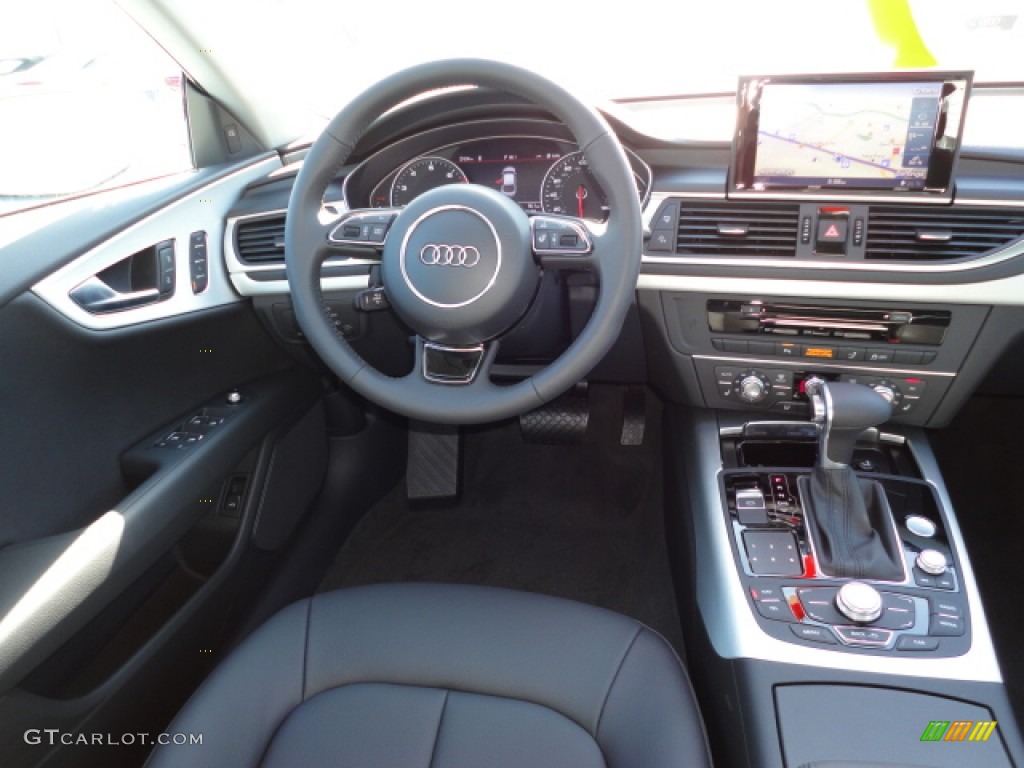 2012 Audi A7 3.0T quattro Premium Plus Black Dashboard Photo #59300726
