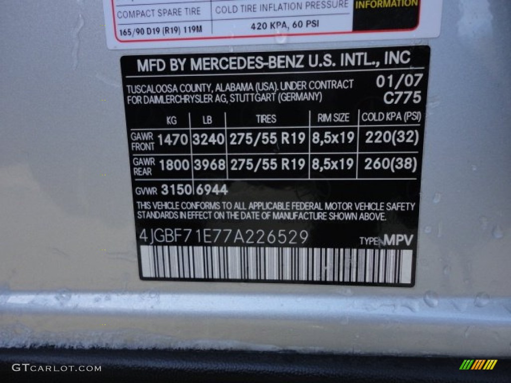 2007 GL Color Code 775 for Iridium Silver Metallic Photo #59301170