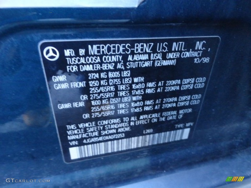 1999 Mercedes-Benz ML 320 4Matic Parts Photos