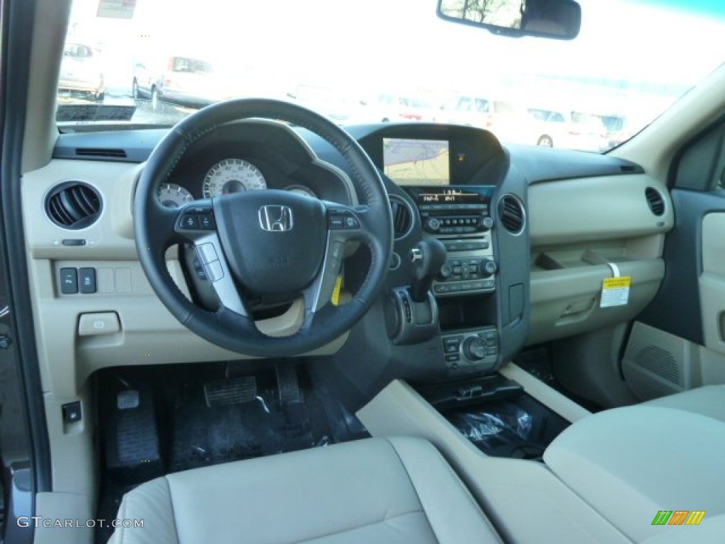 Beige Interior 2012 Honda Pilot Touring 4WD Photo #59303228