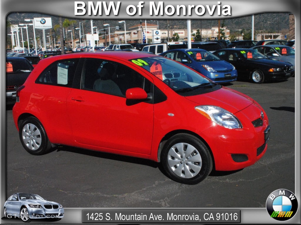 2009 Yaris 3 Door Liftback - Absolutely Red / Dark Charcoal photo #1