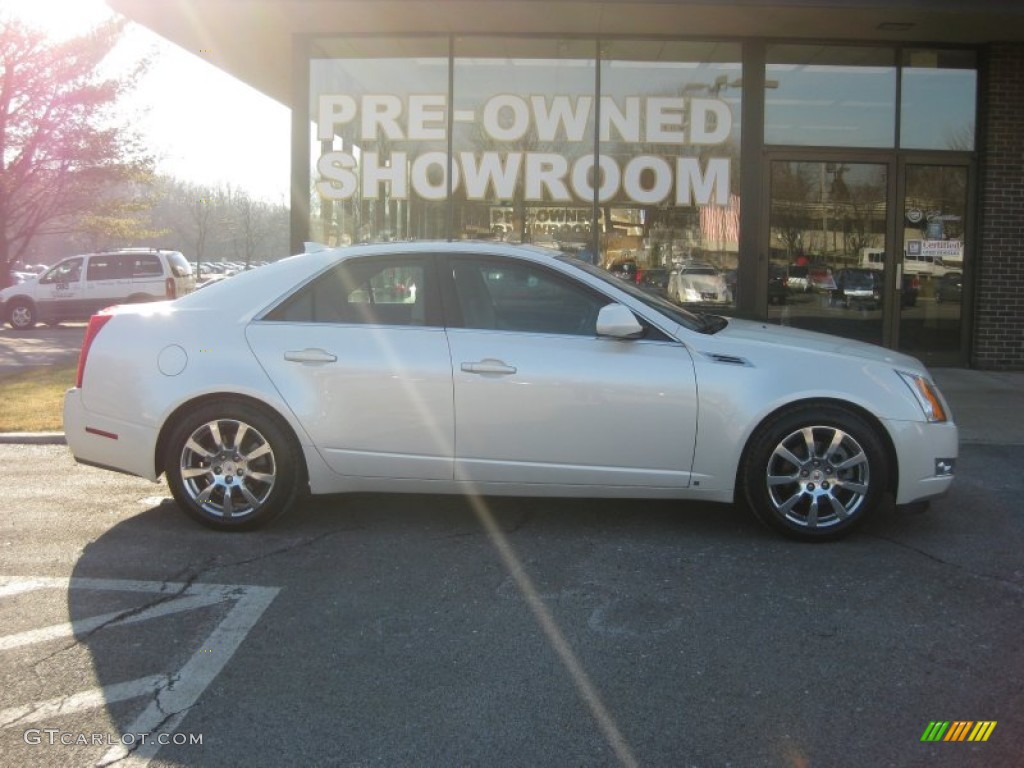 2009 CTS 4 AWD Sedan - White Diamond Tri-Coat / Cashmere/Cocoa photo #3