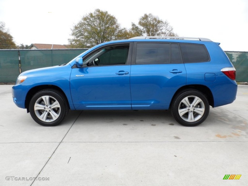 2008 Highlander Sport - Blue Streak Metallic / Ash Gray photo #6