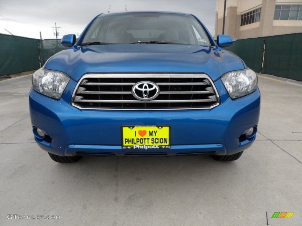 2008 Highlander Sport - Blue Streak Metallic / Ash Gray photo #9