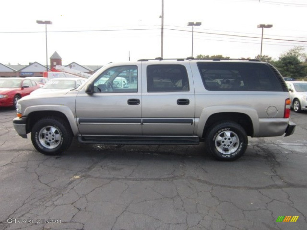2003 Suburban 1500 LT 4x4 - Light Pewter Metallic / Tan/Neutral photo #4