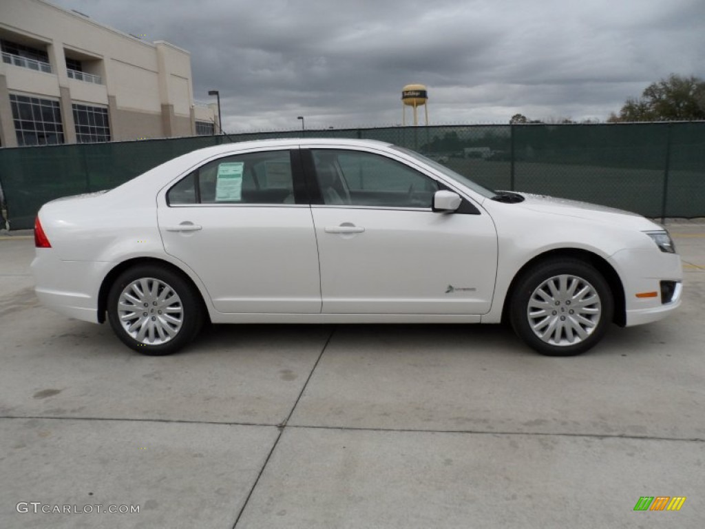 White Platinum Tri-Coat 2012 Ford Fusion Hybrid Exterior Photo #59307719