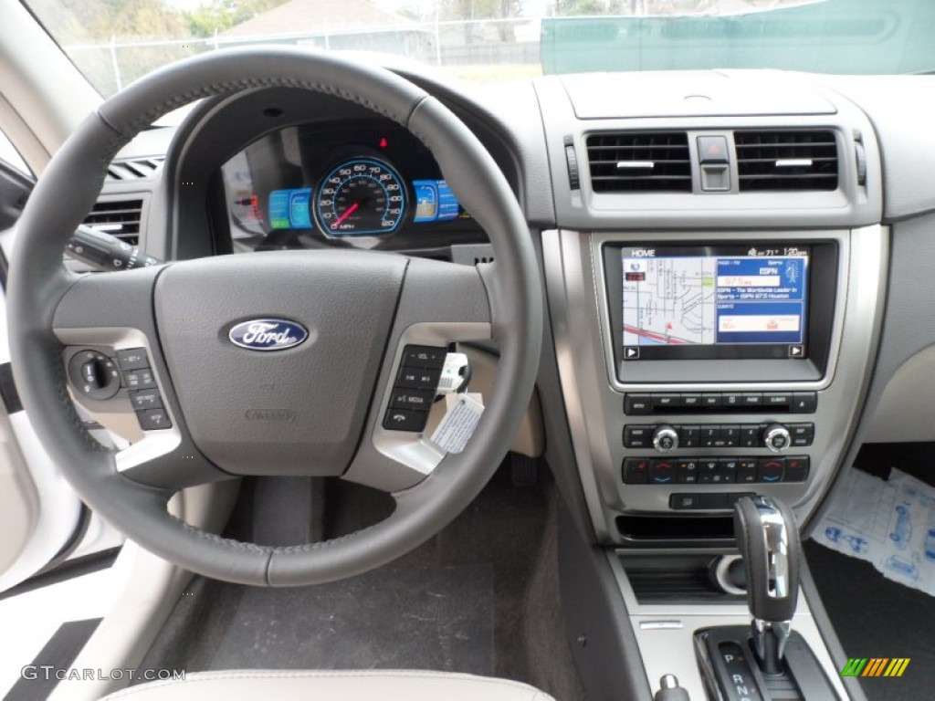 2012 Ford Fusion Hybrid Medium Light Stone Dashboard Photo #59307950