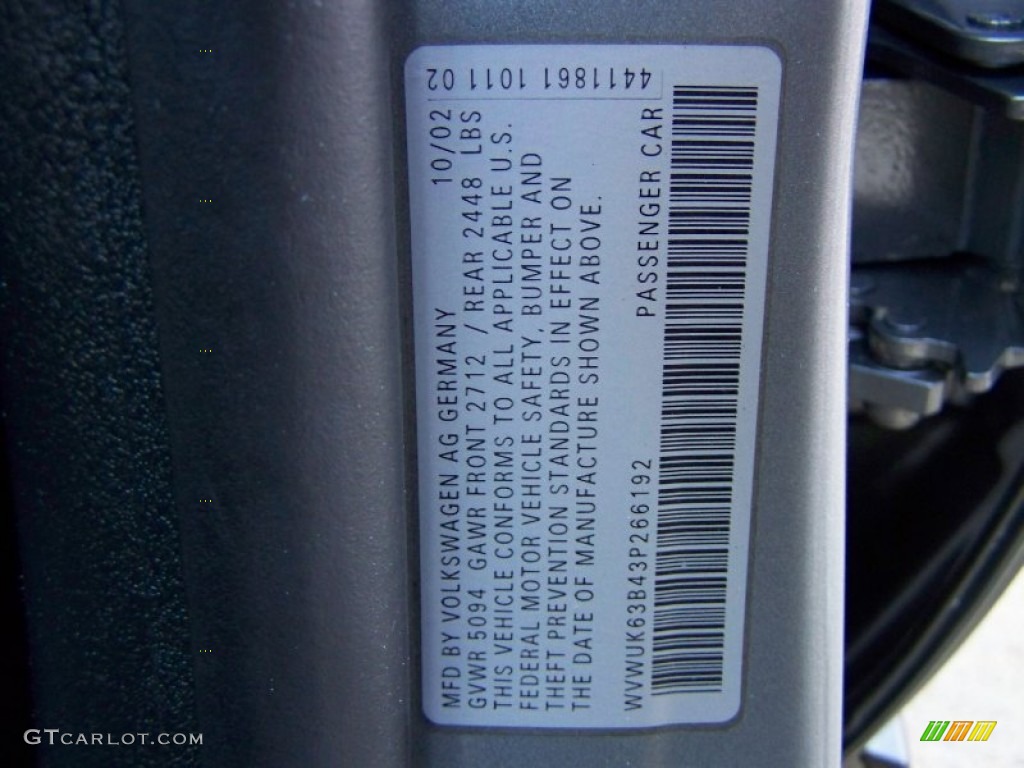 2003 Passat W8 4Motion Sedan - Silverstone Grey Metallic / Black photo #50