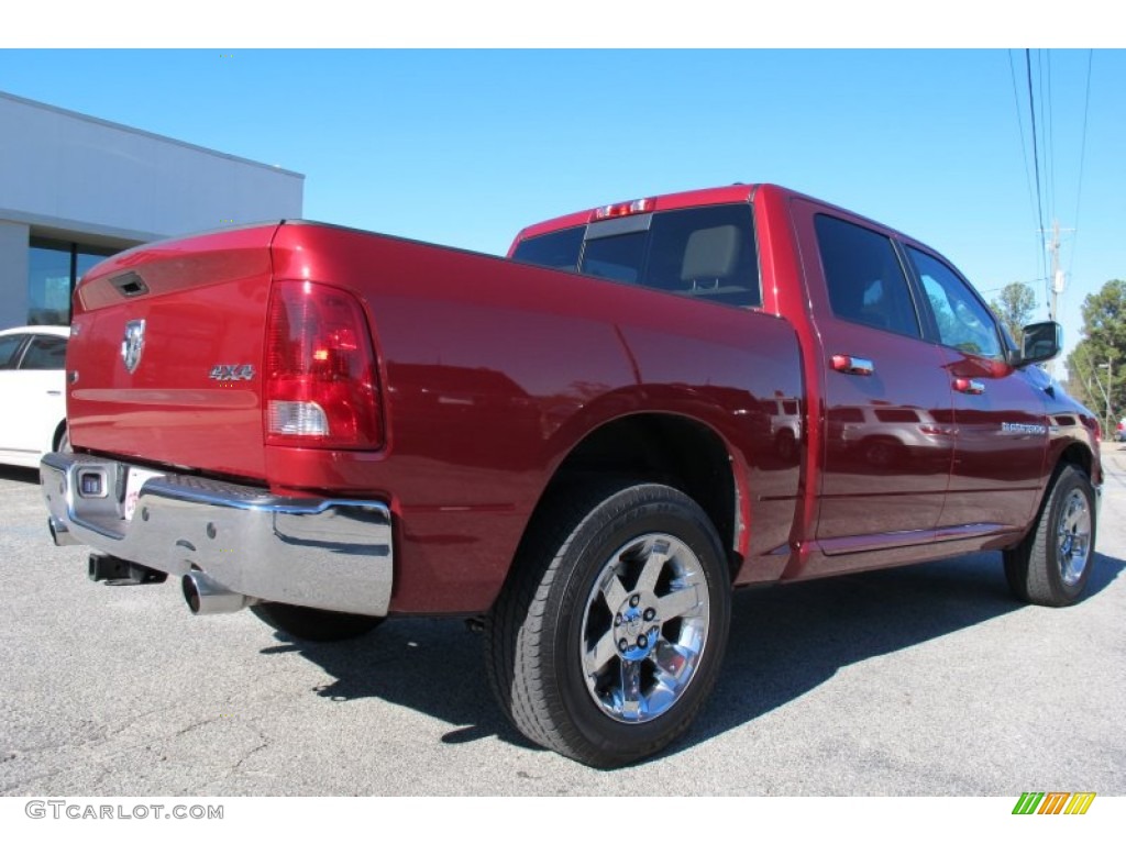 2011 Ram 1500 Laramie Crew Cab 4x4 - Deep Cherry Red Crystal Pearl / Light Pebble Beige/Bark Brown photo #7