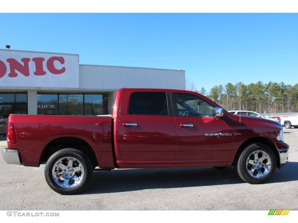 2011 Ram 1500 Laramie Crew Cab 4x4 - Deep Cherry Red Crystal Pearl / Light Pebble Beige/Bark Brown photo #8