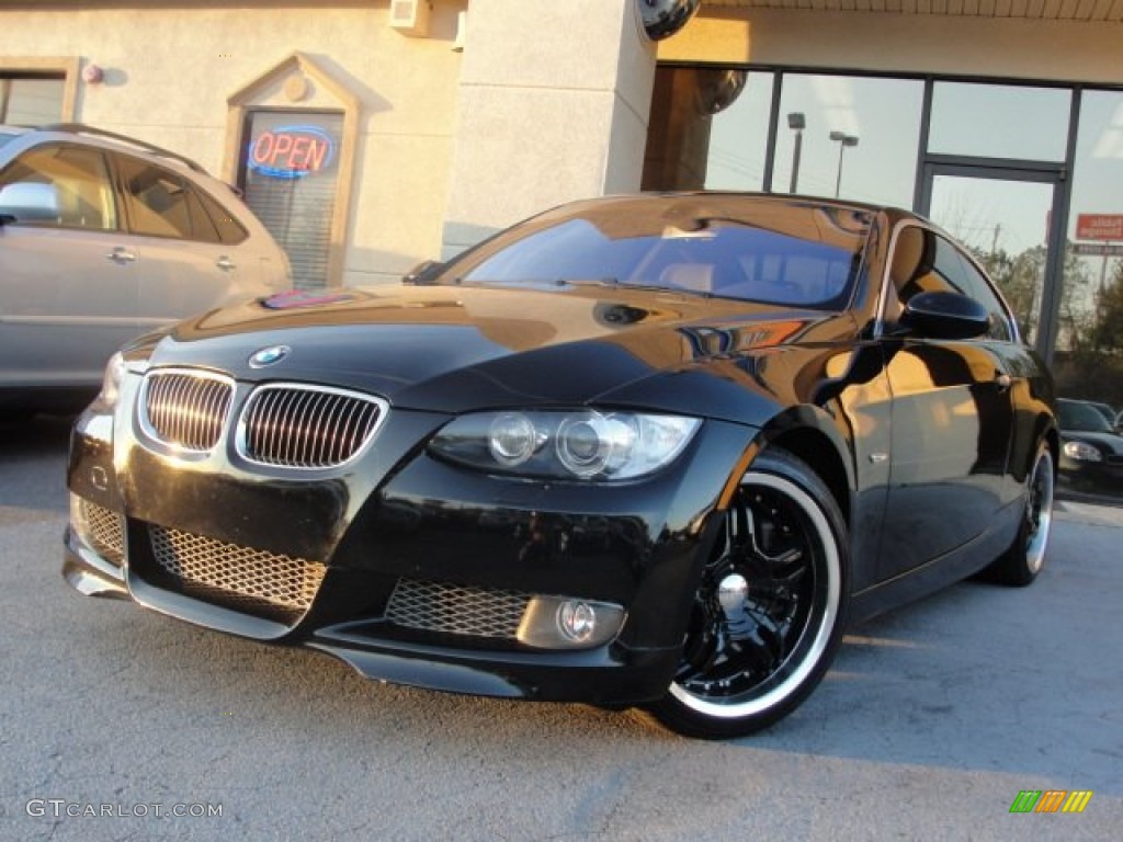 2007 3 Series 335i Coupe - Jet Black / Cream Beige photo #1