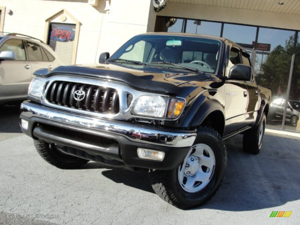 2004 Tacoma V6 Double Cab 4x4 - Black Sand Pearl / Charcoal photo #1