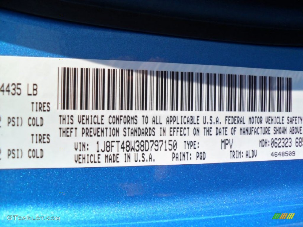 2008 Patriot Limited - Surf Blue Pearl / Dark Slate Gray photo #7