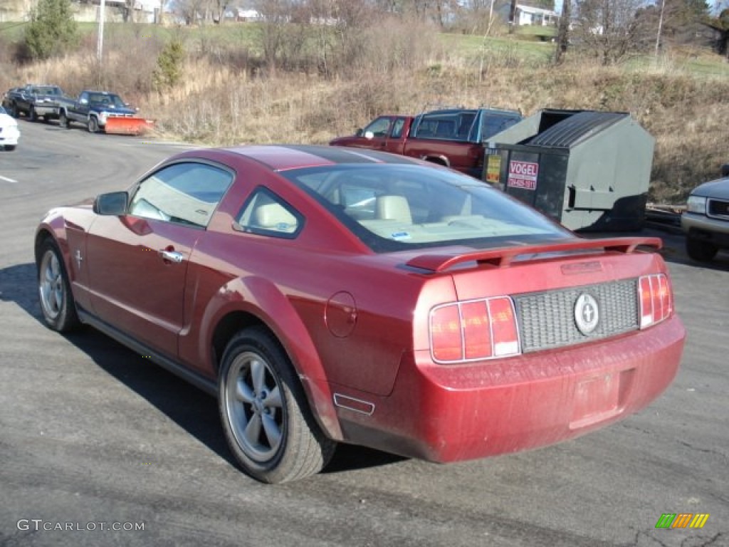 2005 Mustang V6 Premium Coupe - Redfire Metallic / Medium Parchment photo #6