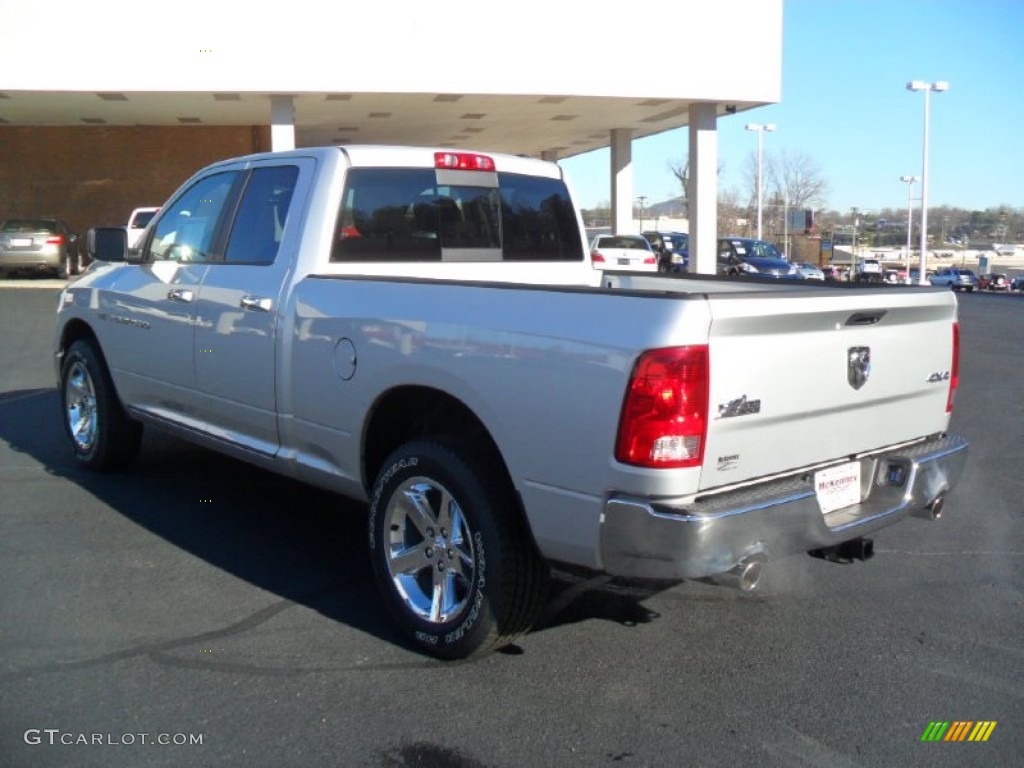 2012 Ram 1500 SLT Quad Cab 4x4 - Bright Silver Metallic / Dark Slate Gray/Medium Graystone photo #4