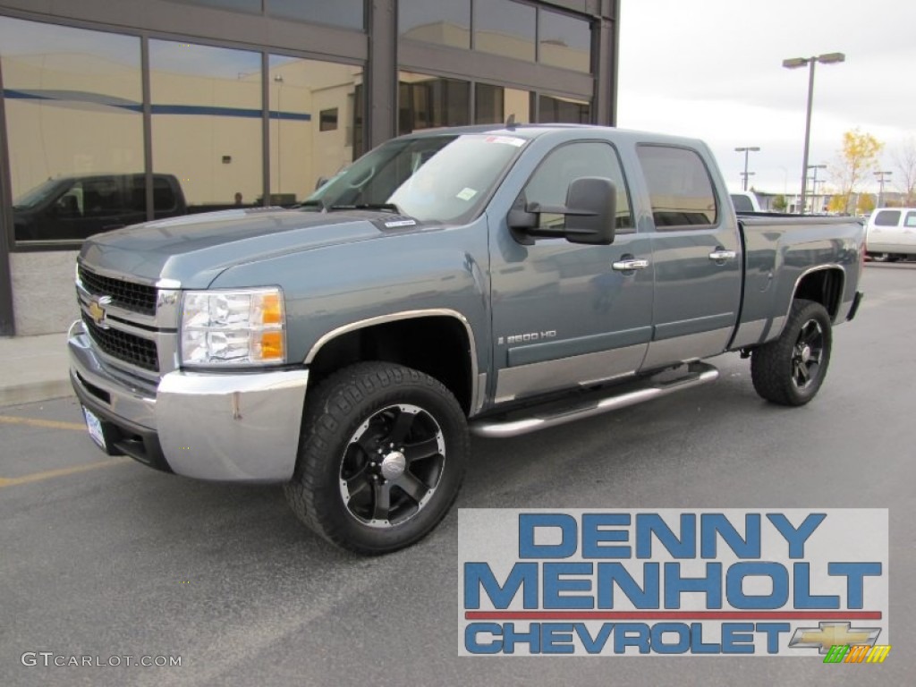 2007 Silverado 2500HD LT Crew Cab 4x4 - Blue Granite Metallic / Ebony photo #1