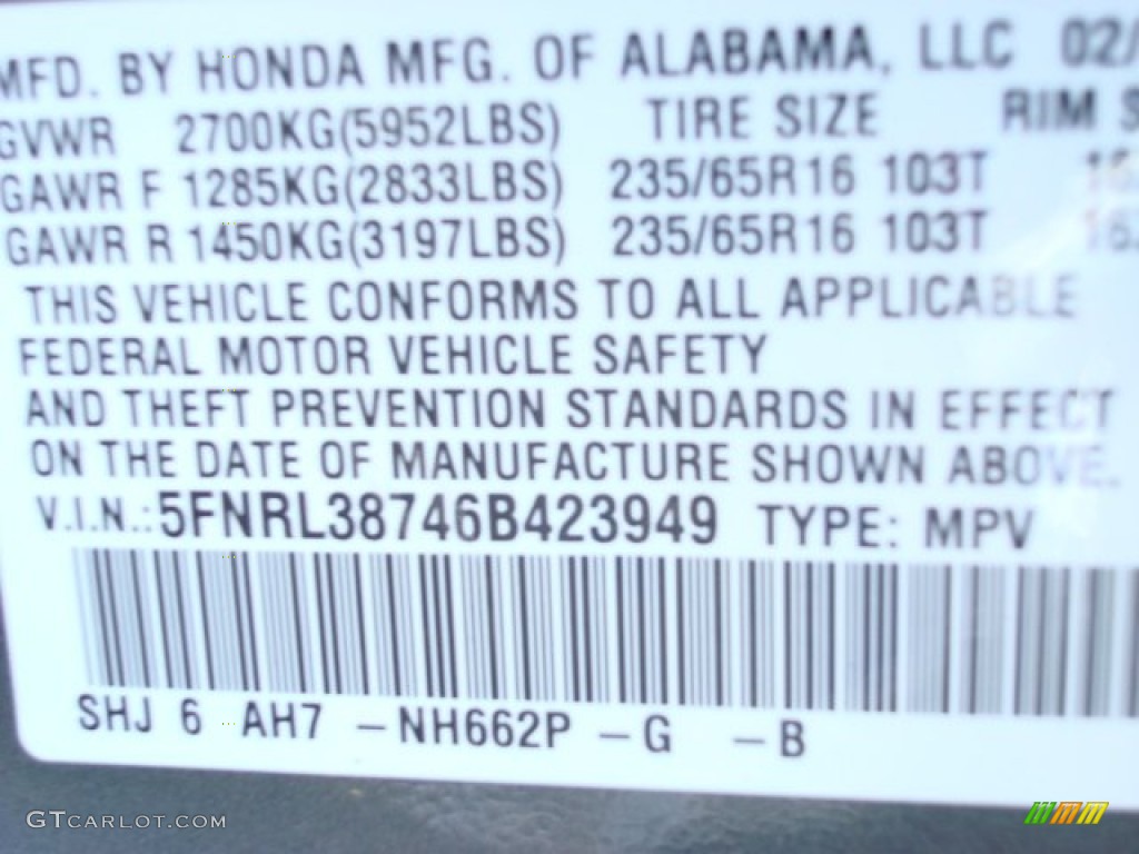 2006 Odyssey Color Code NH662P for Sage Brush Pearl Photo #59328063