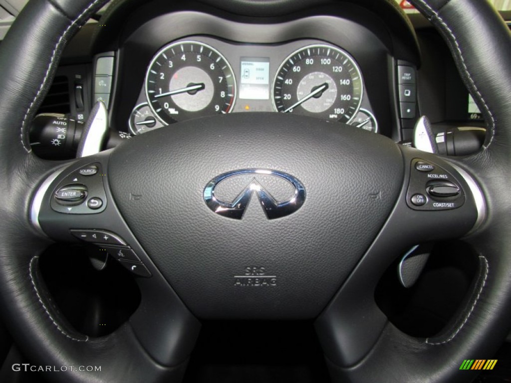 2012 Infiniti M 37 Sedan Graphite Steering Wheel Photo #59329912