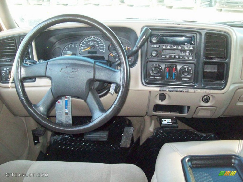 2003 Silverado 1500 LS Crew Cab 4x4 - Dark Green Metallic / Tan photo #8