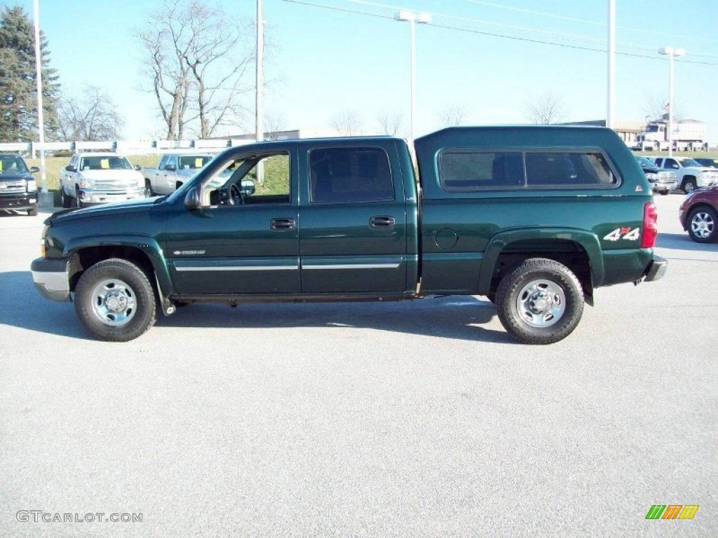 2003 Silverado 1500 LS Crew Cab 4x4 - Dark Green Metallic / Tan photo #12