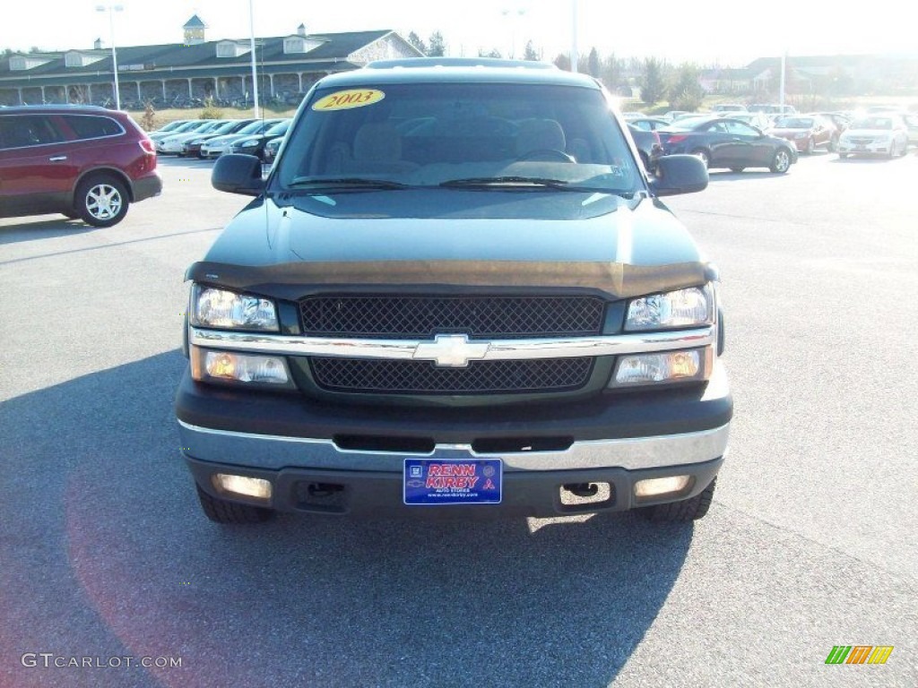 2003 Silverado 1500 LS Crew Cab 4x4 - Dark Green Metallic / Tan photo #14