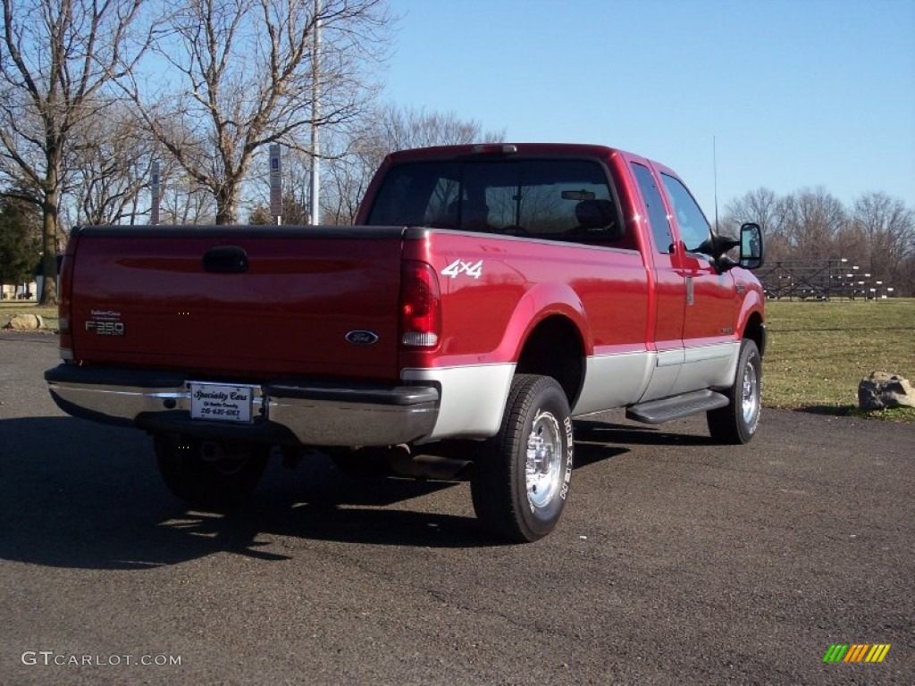 2002 F350 Super Duty XLT SuperCab 4x4 - Toreador Red Metallic / Medium Flint photo #5