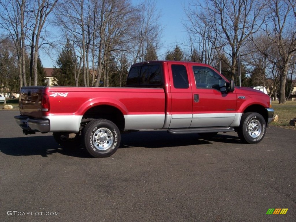 2002 F350 Super Duty XLT SuperCab 4x4 - Toreador Red Metallic / Medium Flint photo #7