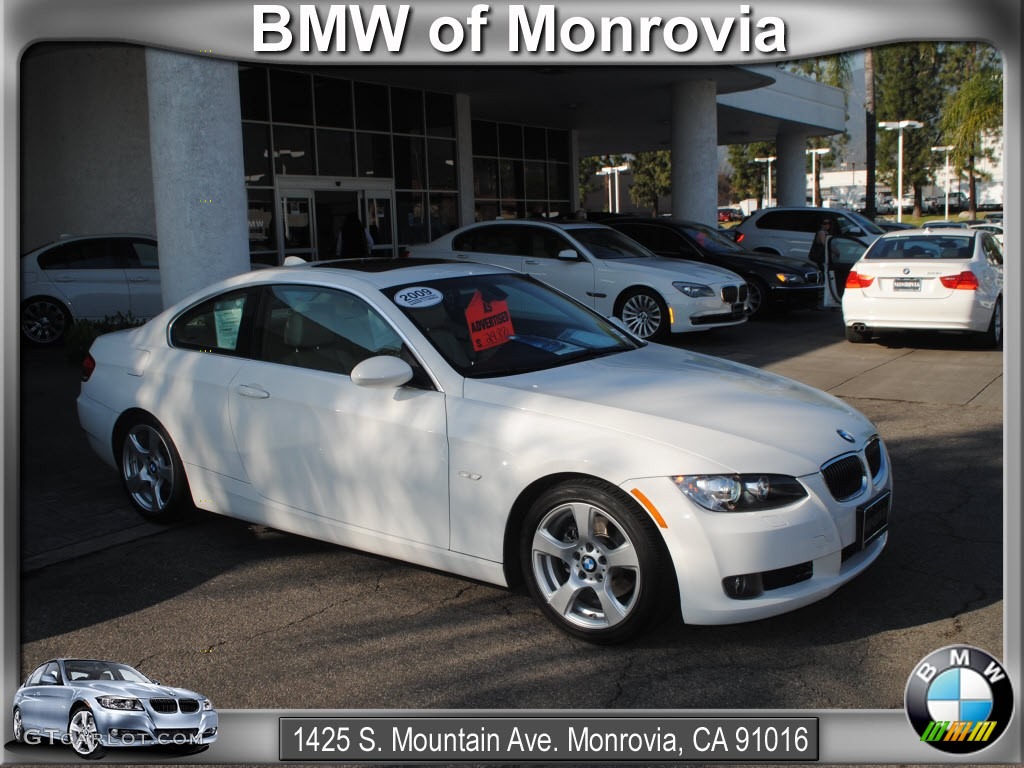 2009 3 Series 328i Coupe - Alpine White / Beige photo #1
