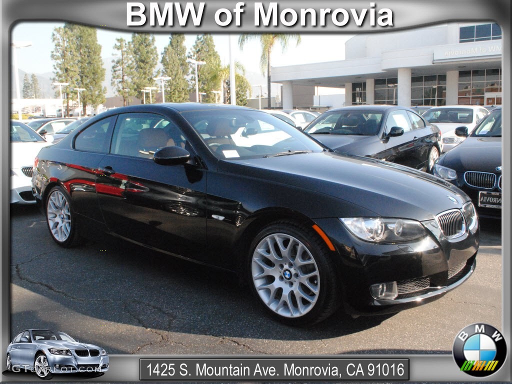 2009 3 Series 328i Coupe - Jet Black / Saddle Brown Dakota Leather photo #1