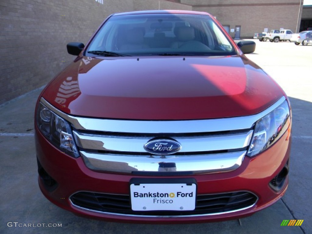 2012 Fusion S - Red Candy Metallic / Medium Light Stone photo #2