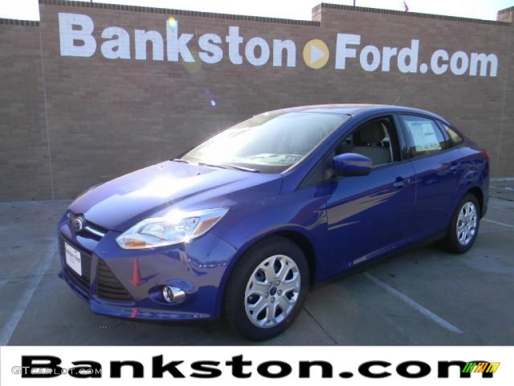 2012 Focus SE Sedan - Sonic Blue Metallic / Stone photo #1