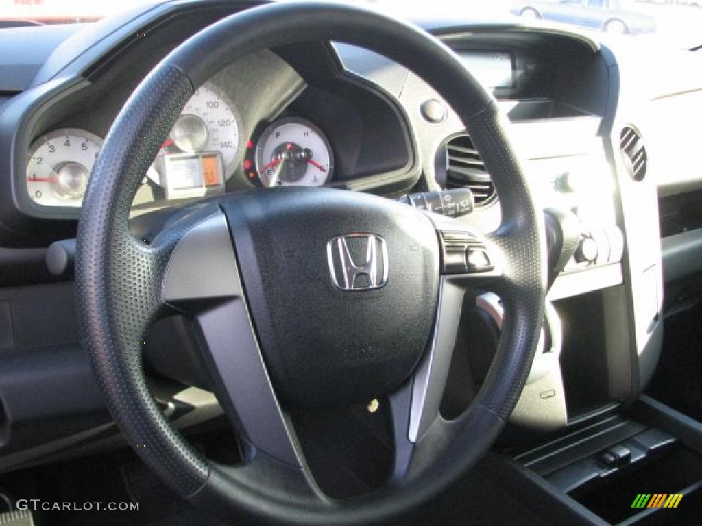 2011 Honda Pilot LX Black Steering Wheel Photo #59346049