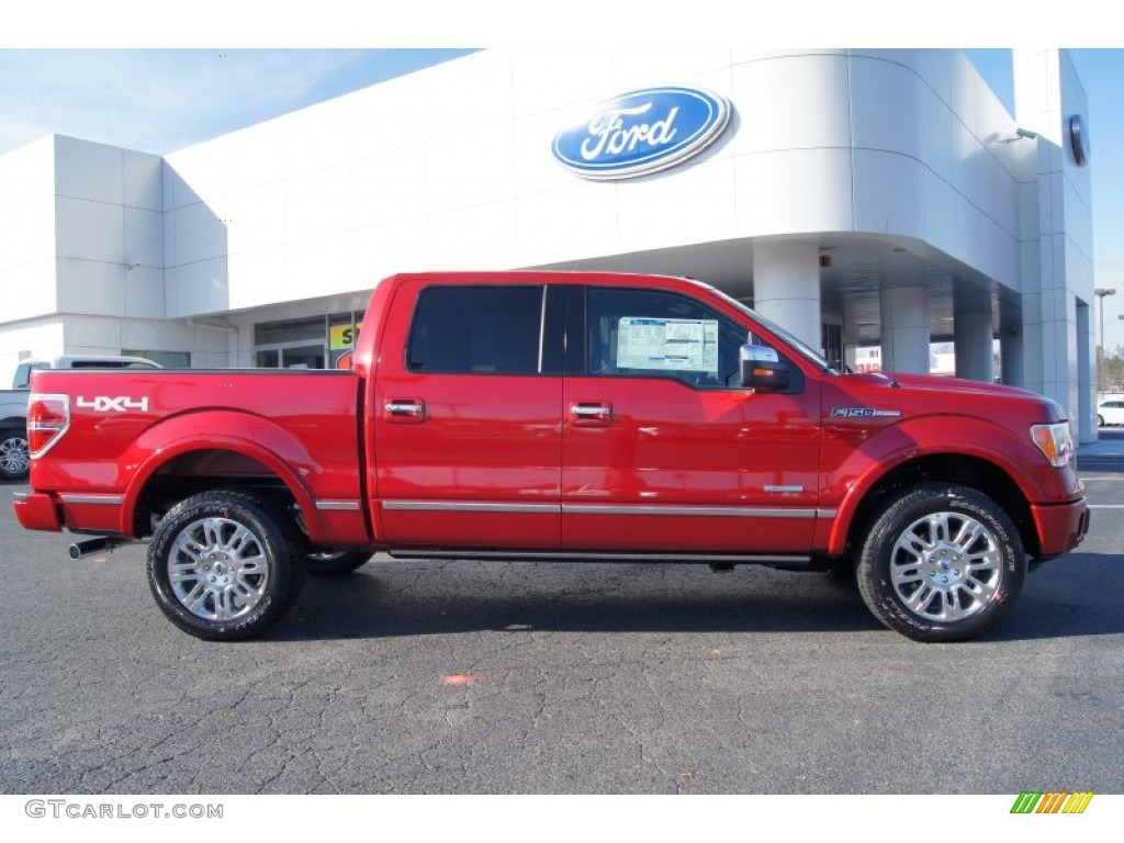 Red Candy Metallic 2012 Ford F150 Platinum SuperCrew 4x4 Exterior Photo #59349668