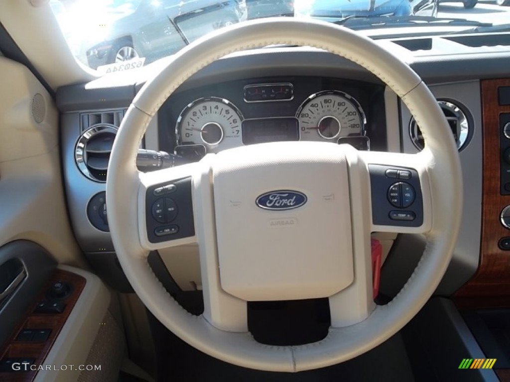 2008 Ford Expedition EL Eddie Bauer Camel Steering Wheel Photo #59353444