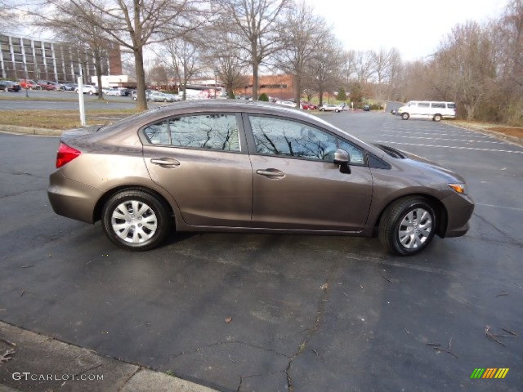 2012 Civic LX Sedan - Urban Titanium Metallic / Beige photo #8